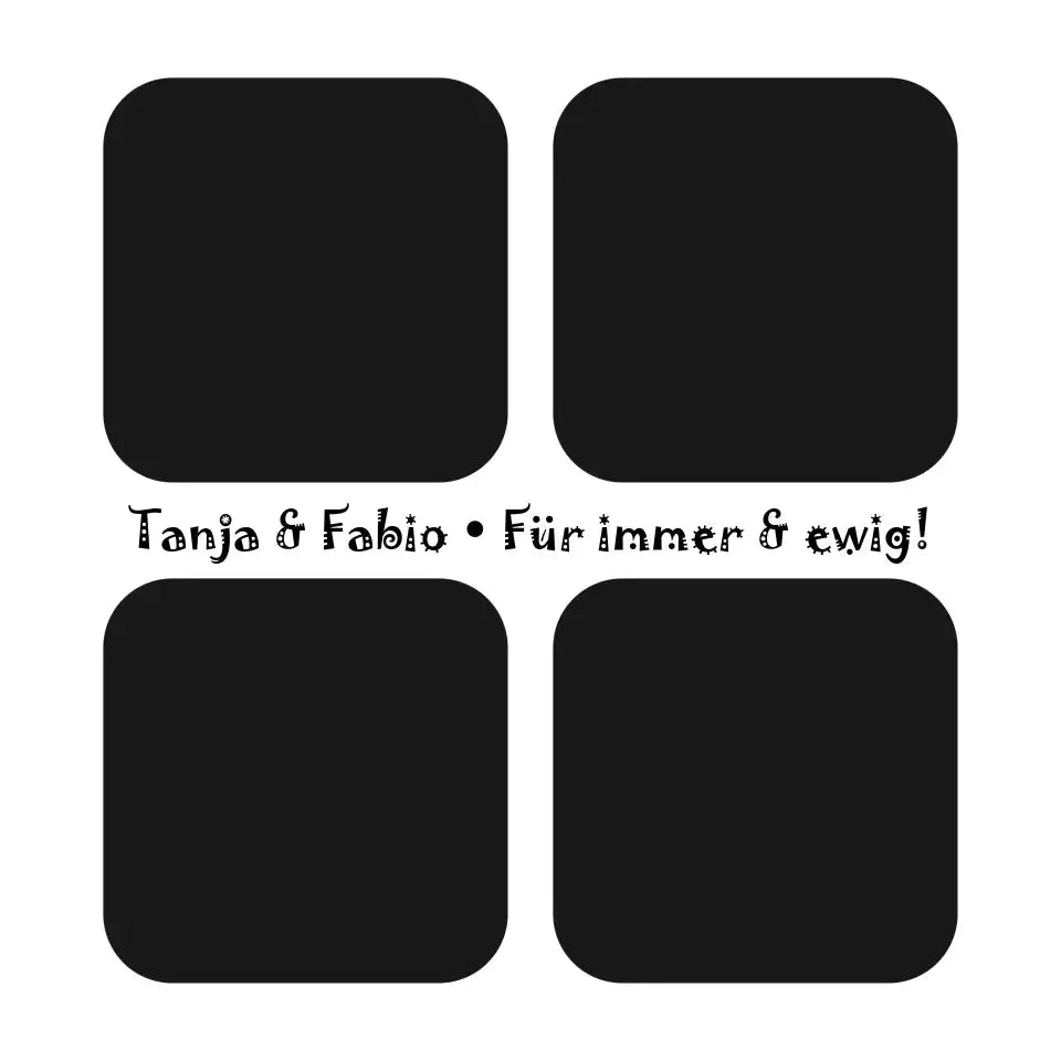 4 Fotos mit Text • Fotogeschenk • STICKER 20x20 cm (Aufkleber) • personalisiert