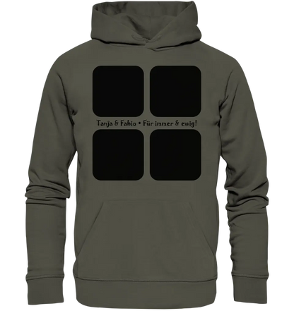 4 Fotos mit Text • Fotogeschenk • Unisex Premium Hoodie XS-5XL aus Bio-Baumwolle für Damen & Herren • Exklusivdesign • personalisiert