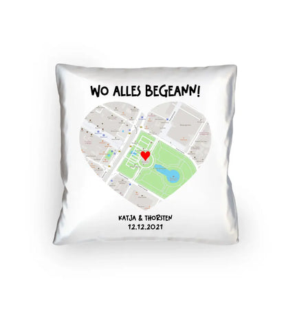 Map generator with real location and your text • Map • Maps • Cushion 40x40 cm • personalized