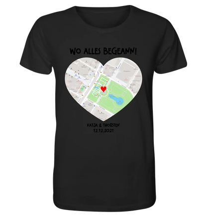 Karten-Generator mit echtem Ort und deinem Text • Karte • Maps • Unisex Premium T-Shirt XS-5XL aus Bio-Baumwolle für Damen & Herren • Exklusivdesign • personalisiert