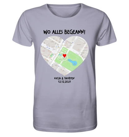 Map generator with real location and your text • Map • Maps • Unisex Premium T-Shirt XS-5XL made of organic cotton for women &amp; men • Exclusive design • personalized