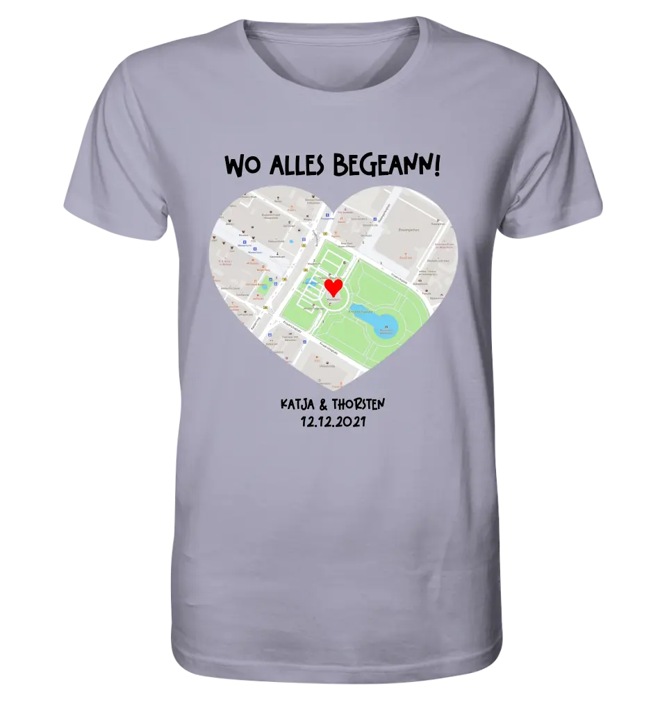 Map generator with real location and your text • Map • Maps • Unisex Premium T-Shirt XS-5XL made of organic cotton for women &amp; men • Exclusive design • personalized