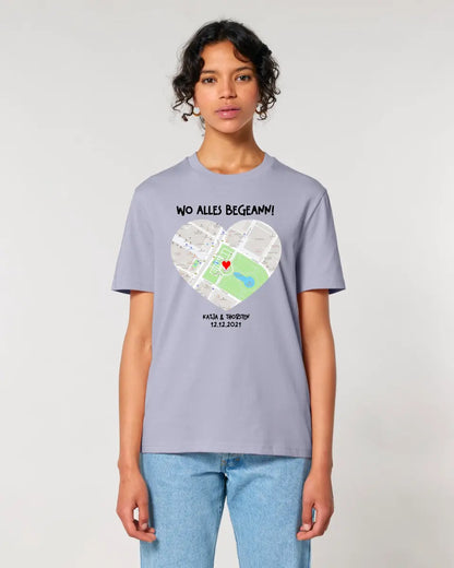 Map generator with real location and your text • Map • Maps • Unisex Premium T-Shirt XS-5XL made of organic cotton for women &amp; men • Exclusive design • personalized