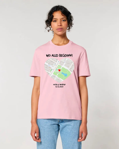 Map generator with real location and your text • Map • Maps • Unisex Premium T-Shirt XS-5XL made of organic cotton for women &amp; men • Exclusive design • personalized