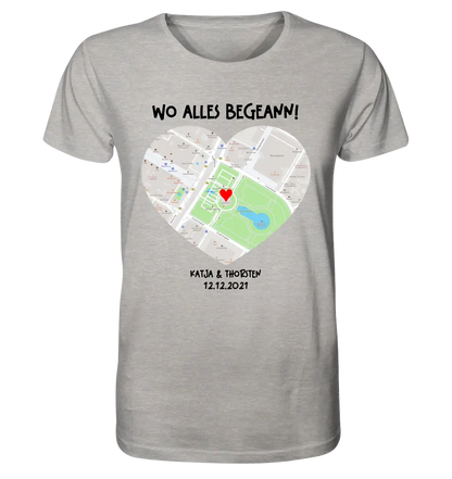 Karten-Generator mit echtem Ort und deinem Text • Karte • Maps • Unisex Premium T-Shirt XS-5XL aus Bio-Baumwolle für Damen & Herren • Exklusivdesign • personalisiert