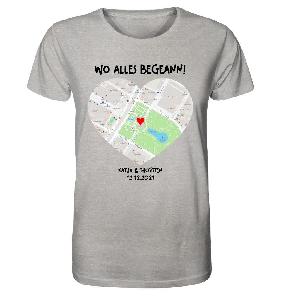 Karten-Generator mit echtem Ort und deinem Text • Karte • Maps • Unisex Premium T-Shirt XS-5XL aus Bio-Baumwolle für Damen & Herren • Exklusivdesign • personalisiert