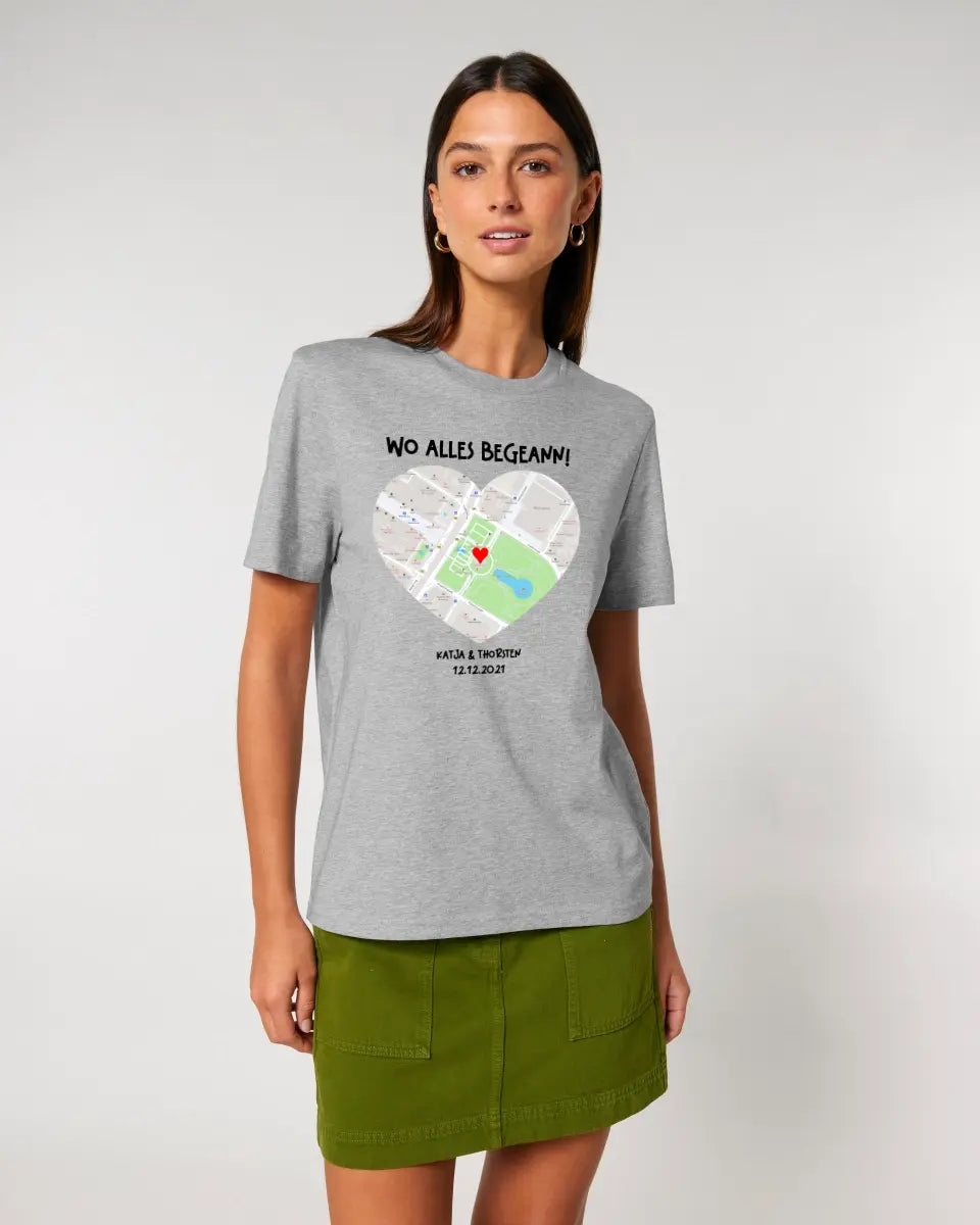 Map generator with real location and your text • Map • Maps • Unisex Premium T-Shirt XS-5XL made of organic cotton for women &amp; men • Exclusive design • personalized