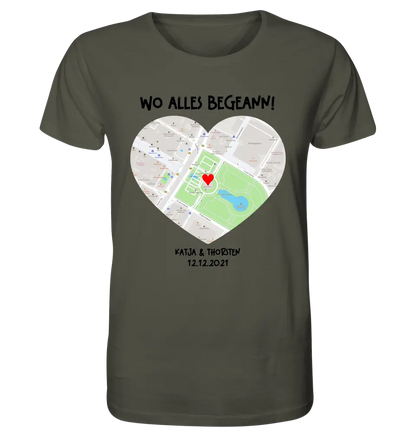 Karten-Generator mit echtem Ort und deinem Text • Karte • Maps • Unisex Premium T-Shirt XS-5XL aus Bio-Baumwolle für Damen & Herren • Exklusivdesign • personalisiert