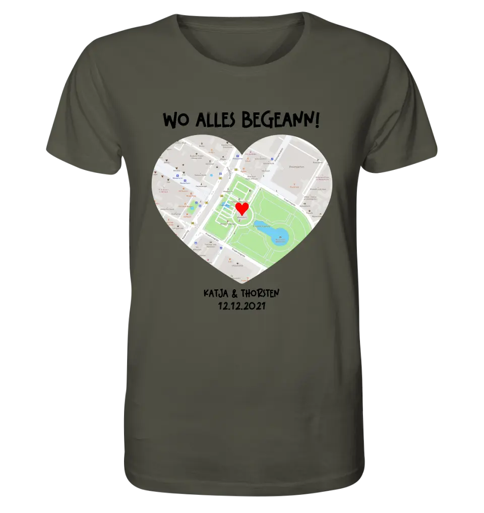 Map generator with real location and your text • Map • Maps • Unisex Premium T-Shirt XS-5XL made of organic cotton for women &amp; men • Exclusive design • personalized