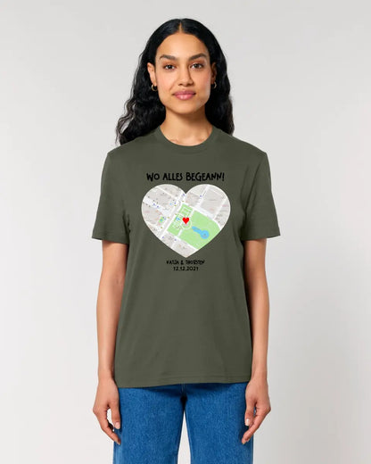 Map generator with real location and your text • Map • Maps • Unisex Premium T-Shirt XS-5XL made of organic cotton for women &amp; men • Exclusive design • personalized