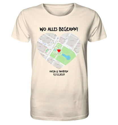 Map generator with real location and your text • Map • Maps • Unisex Premium T-Shirt XS-5XL made of organic cotton for women &amp; men • Exclusive design • personalized