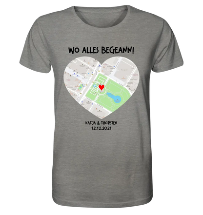 Map generator with real location and your text • Map • Maps • Unisex Premium T-Shirt XS-5XL made of organic cotton for women &amp; men • Exclusive design • personalized