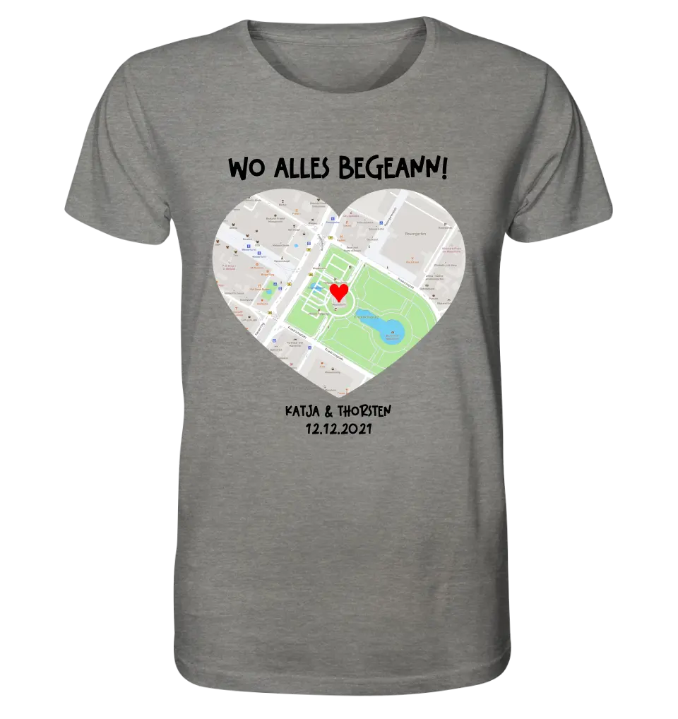 Map generator with real location and your text • Map • Maps • Unisex Premium T-Shirt XS-5XL made of organic cotton for women &amp; men • Exclusive design • personalized