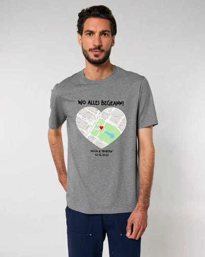 Karten-Generator mit echtem Ort und deinem Text • Karte • Maps • Unisex Premium T-Shirt XS-5XL aus Bio-Baumwolle für Damen & Herren • Exklusivdesign • personalisiert