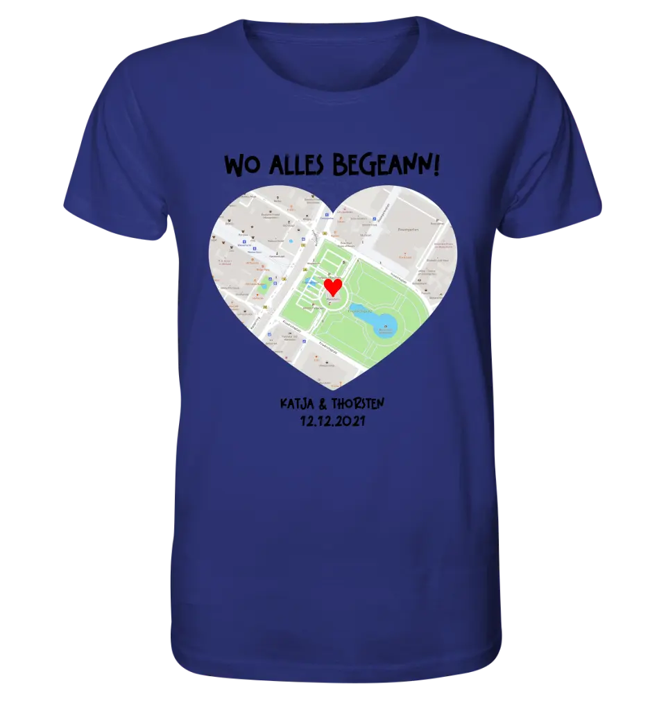 Map generator with real location and your text • Map • Maps • Unisex Premium T-Shirt XS-5XL made of organic cotton for women &amp; men • Exclusive design • personalized