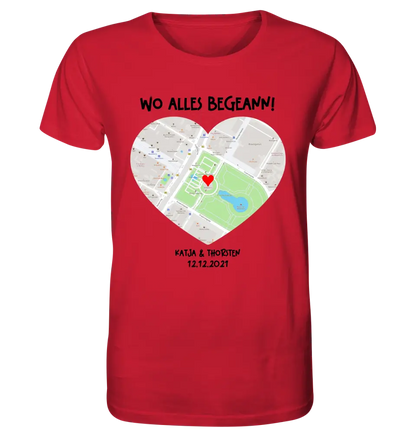 Map generator with real location and your text • Map • Maps • Unisex Premium T-Shirt XS-5XL made of organic cotton for women &amp; men • Exclusive design • personalized