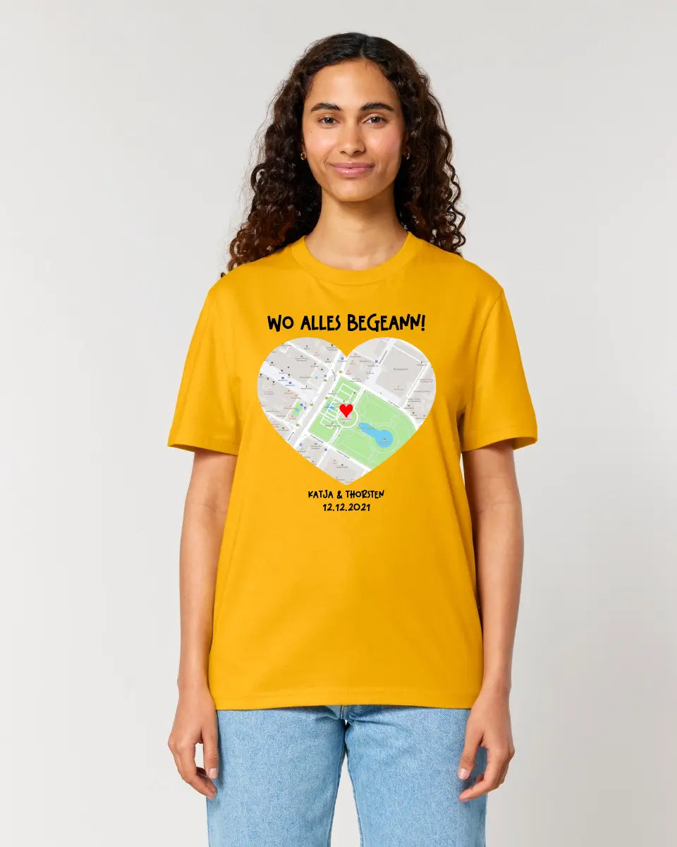 Karten-Generator mit echtem Ort und deinem Text • Karte • Maps • Unisex Premium T-Shirt XS-5XL aus Bio-Baumwolle für Damen & Herren • Exklusivdesign • personalisiert