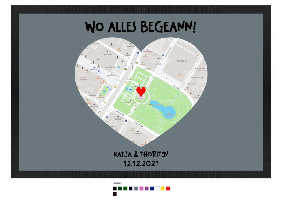 Karten-Generator mit echtem Ort und deinem Text • Karte • Maps • Fußmatte • Exklusivdesign • personalisiert