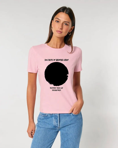 Your picture in a circle + text • Ladies Premium T-Shirt XS-2XL made of organic cotton for women • Exclusive design • personalized