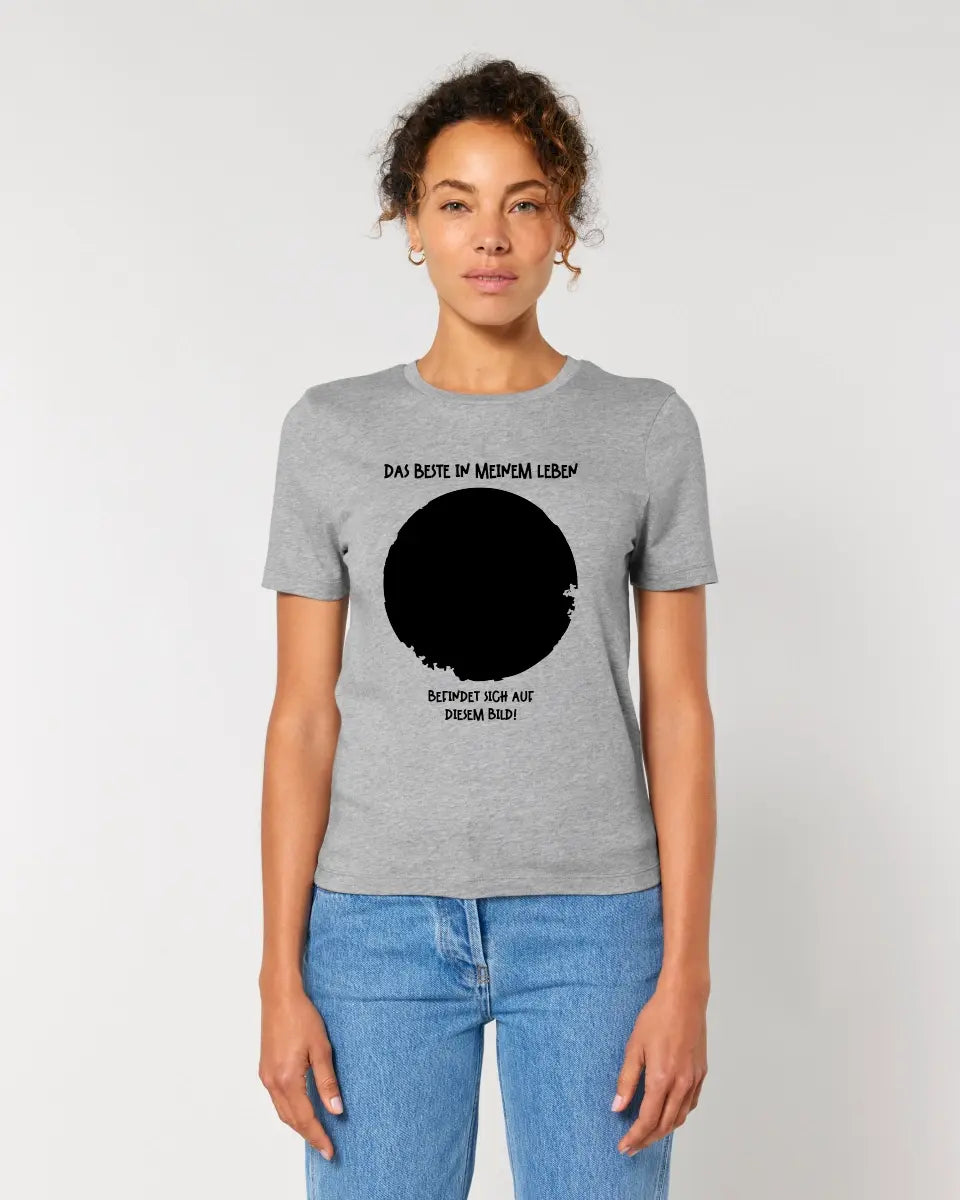 Your picture in a circle + text • Ladies Premium T-Shirt XS-2XL made of organic cotton for women • Exclusive design • personalized