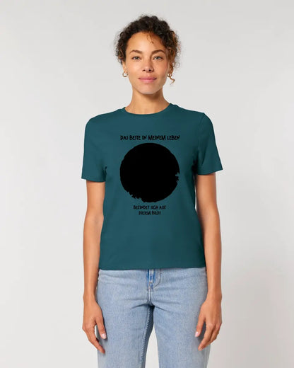 Your picture in a circle + text • Ladies Premium T-Shirt XS-2XL made of organic cotton for women • Exclusive design • personalized