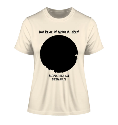 Your picture in a circle + text • Ladies Premium T-Shirt XS-2XL made of organic cotton for women • Exclusive design • personalized