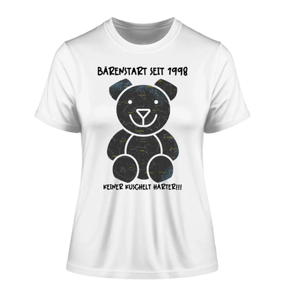 Echte Sternenkarte als Teddybär + Text • Ladies Premium T-Shirt XS-2XL aus Bio-Baumwolle für Damen • Exklusivdesign • personalisiert