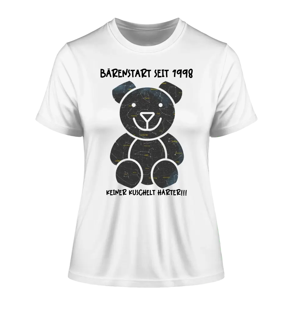 Echte Sternenkarte als Teddybär + Text • Ladies Premium T-Shirt XS-2XL aus Bio-Baumwolle für Damen • Exklusivdesign • personalisiert