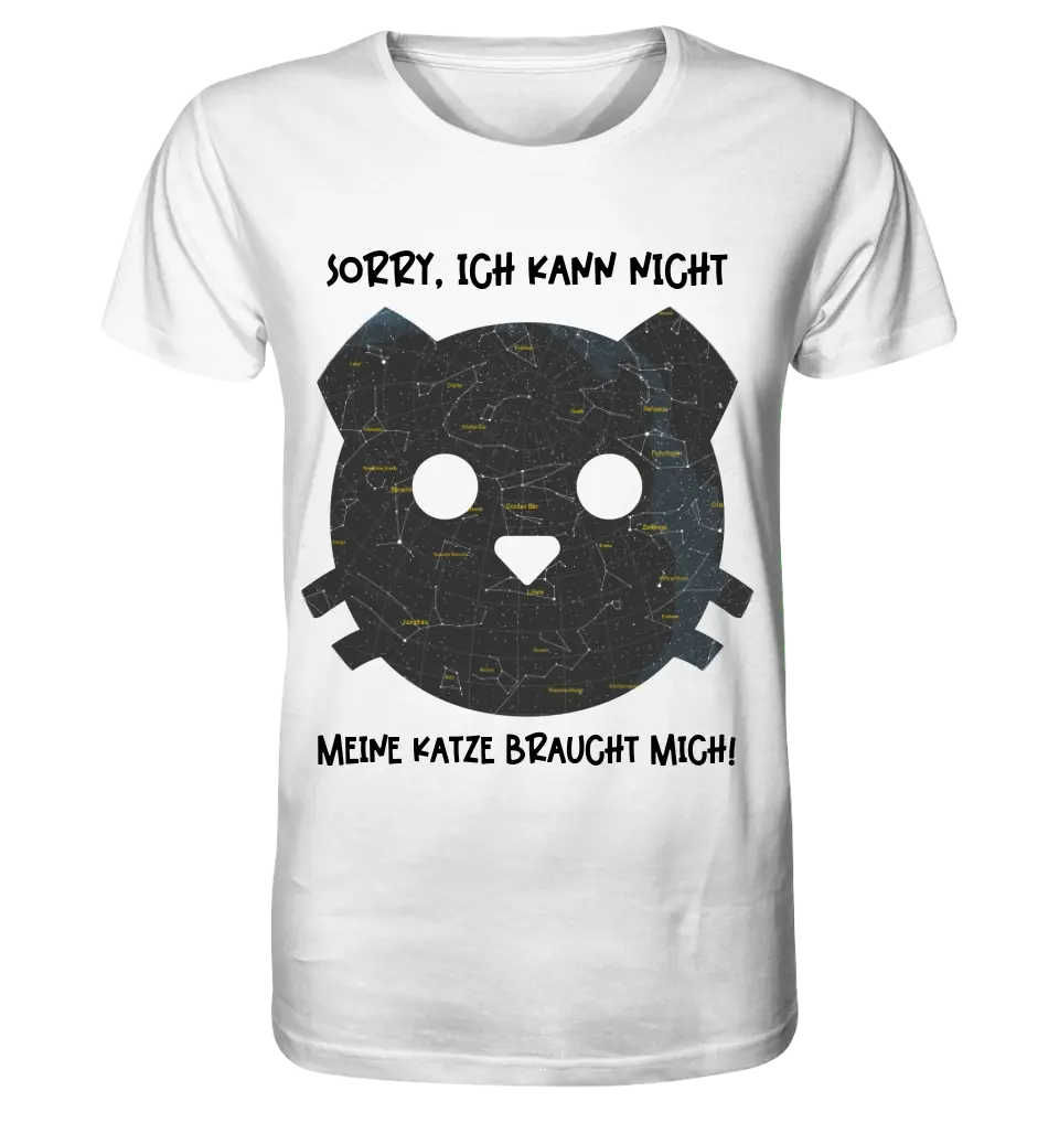 Echte Sternenkarte als Katze + Text • Unisex Premium T-Shirt XS-5XL aus Bio-Baumwolle für Damen & Herren • Exklusivdesign • personalisiert