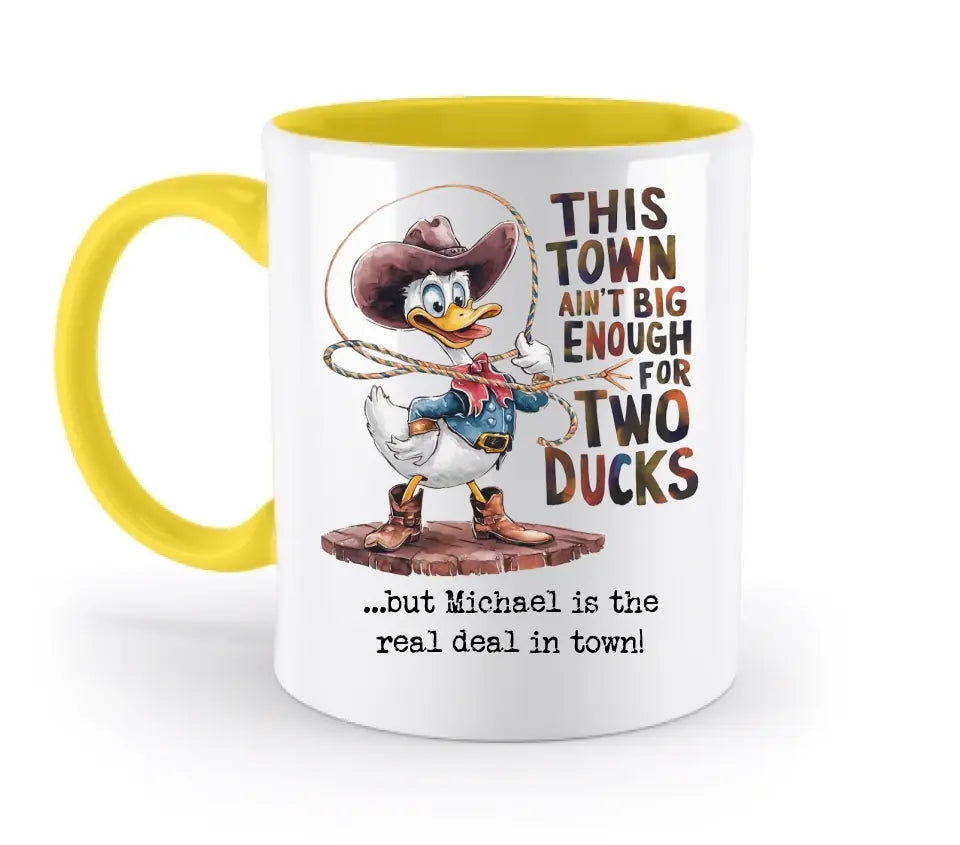 THIS TOWN 2 • DUCK • ENTE • zweifarbige Tasse  • Exklusivdesign • personalisiert