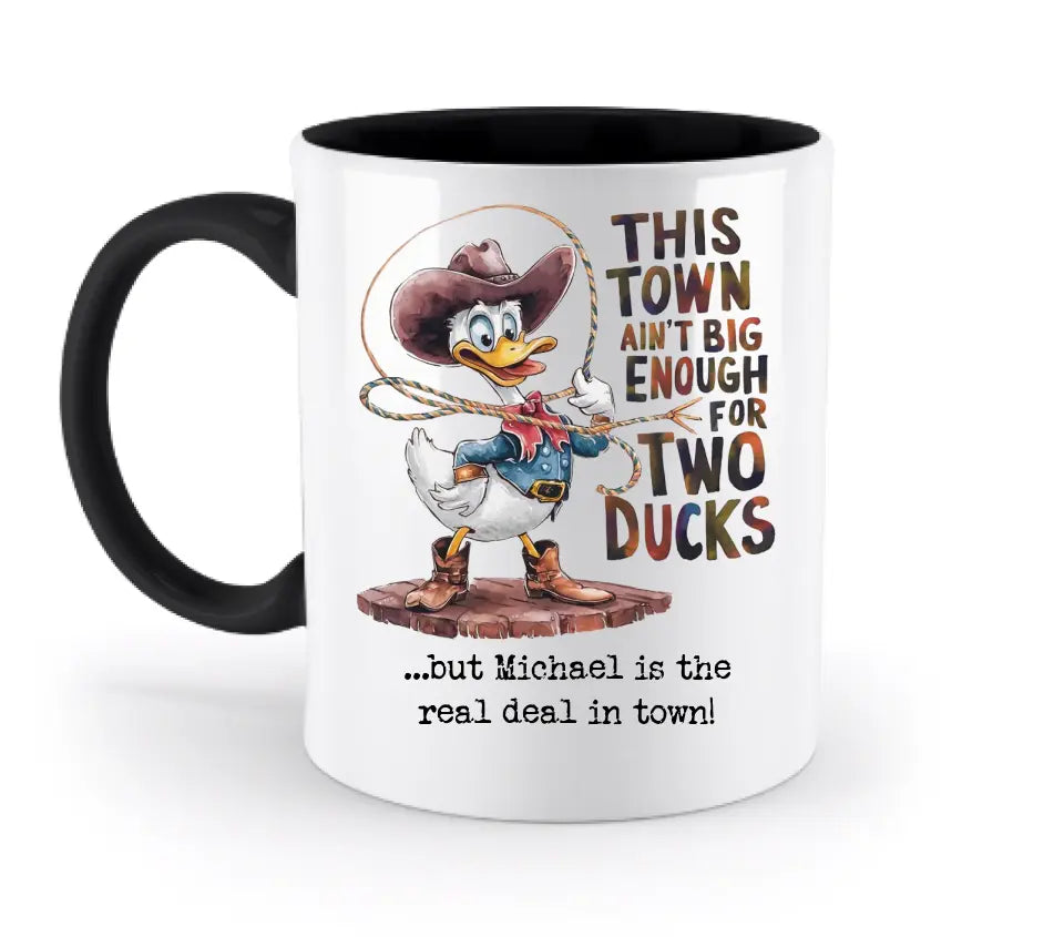 THIS TOWN 2 • DUCK • ENTE • zweifarbige Tasse  • Exklusivdesign • personalisiert