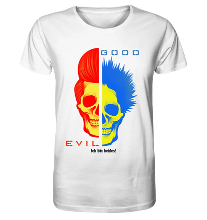 GOOD´N´EVIL - RED-BLUE • Unisex Premium T-Shirt XS-5XL aus Bio-Baumwolle für Damen & Herren • Exklusivdesign • personalisiert