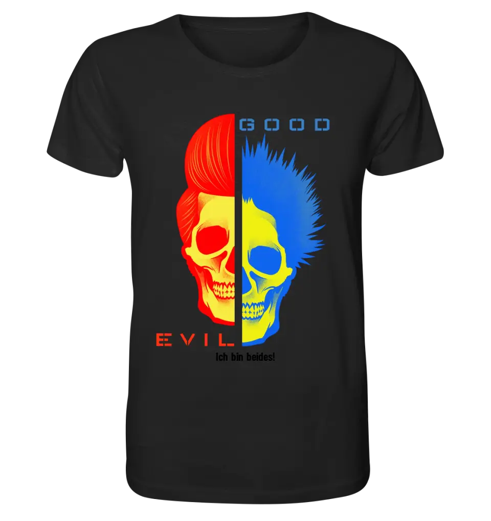 GOOD´N´EVIL - RED-BLUE • Unisex Premium T-Shirt XS-5XL aus Bio-Baumwolle für Damen & Herren • Exklusivdesign • personalisiert