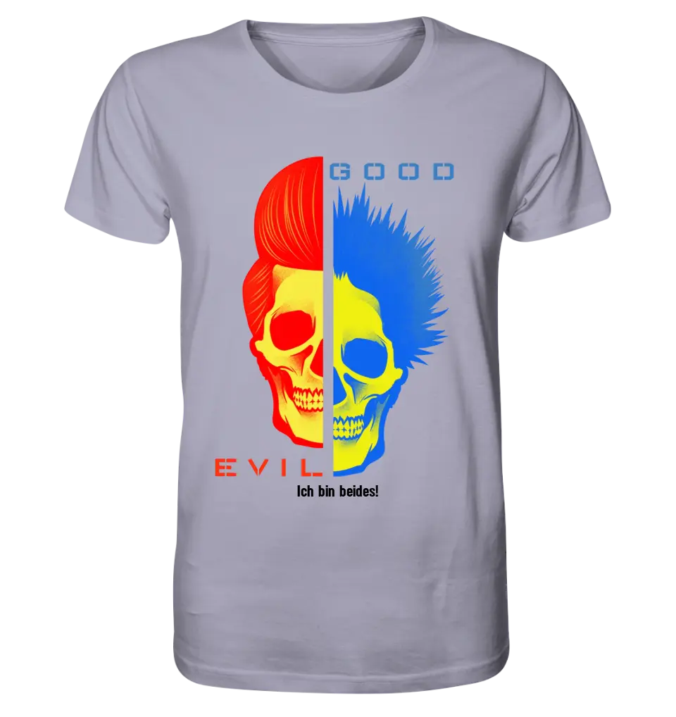 GOOD´N´EVIL - RED-BLUE • Unisex Premium T-Shirt XS-5XL aus Bio-Baumwolle für Damen & Herren • Exklusivdesign • personalisiert