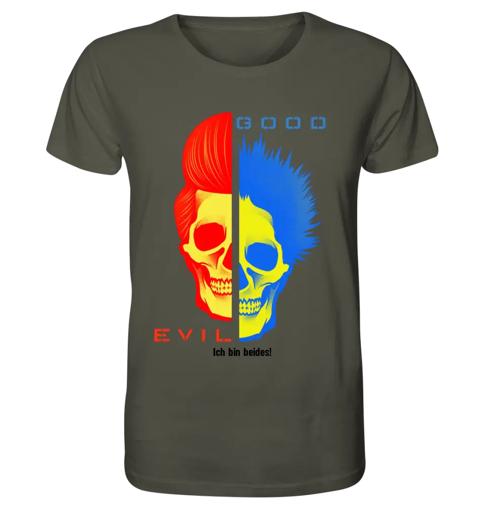 GOOD´N´EVIL - RED-BLUE • Unisex Premium T-Shirt XS-5XL aus Bio-Baumwolle für Damen & Herren • Exklusivdesign • personalisiert