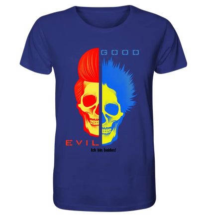 GOOD´N´EVIL - RED-BLUE • Unisex Premium T-Shirt XS-5XL aus Bio-Baumwolle für Damen & Herren • Exklusivdesign • personalisiert