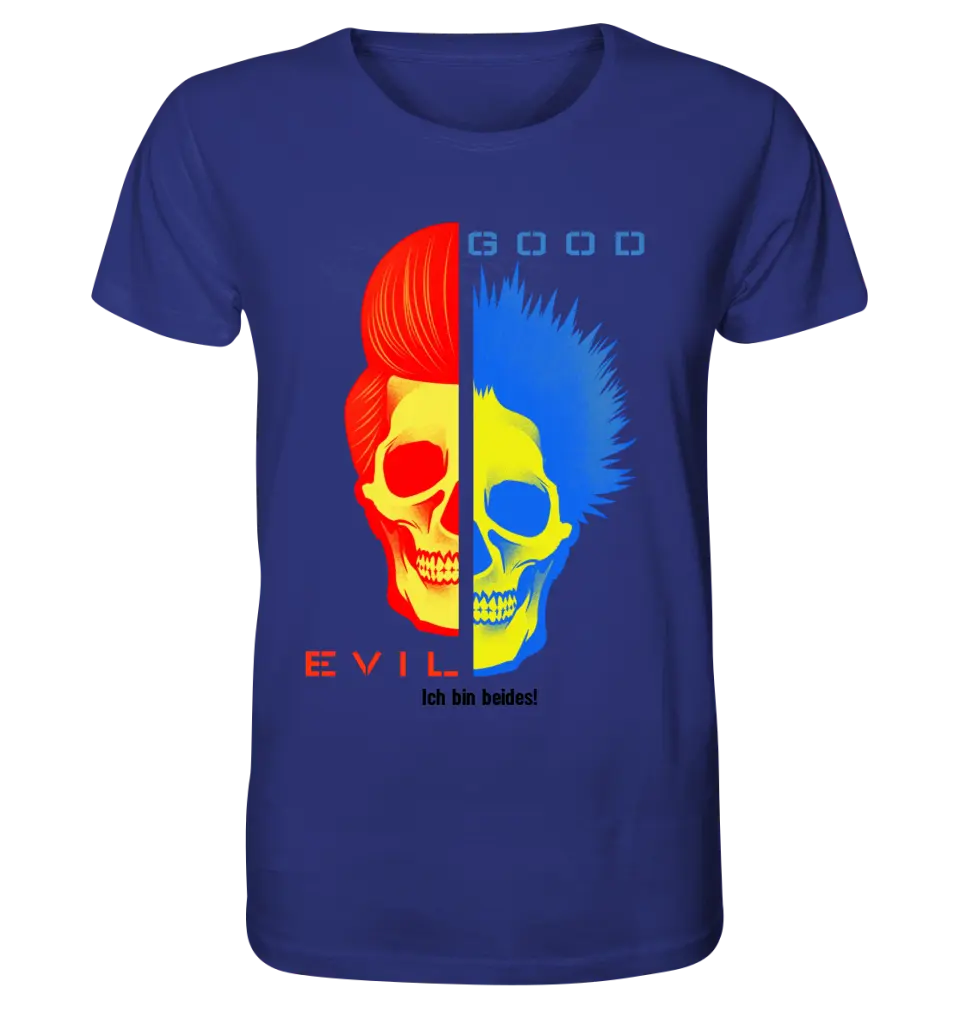 GOOD´N´EVIL - RED-BLUE • Unisex Premium T-Shirt XS-5XL aus Bio-Baumwolle für Damen & Herren • Exklusivdesign • personalisiert