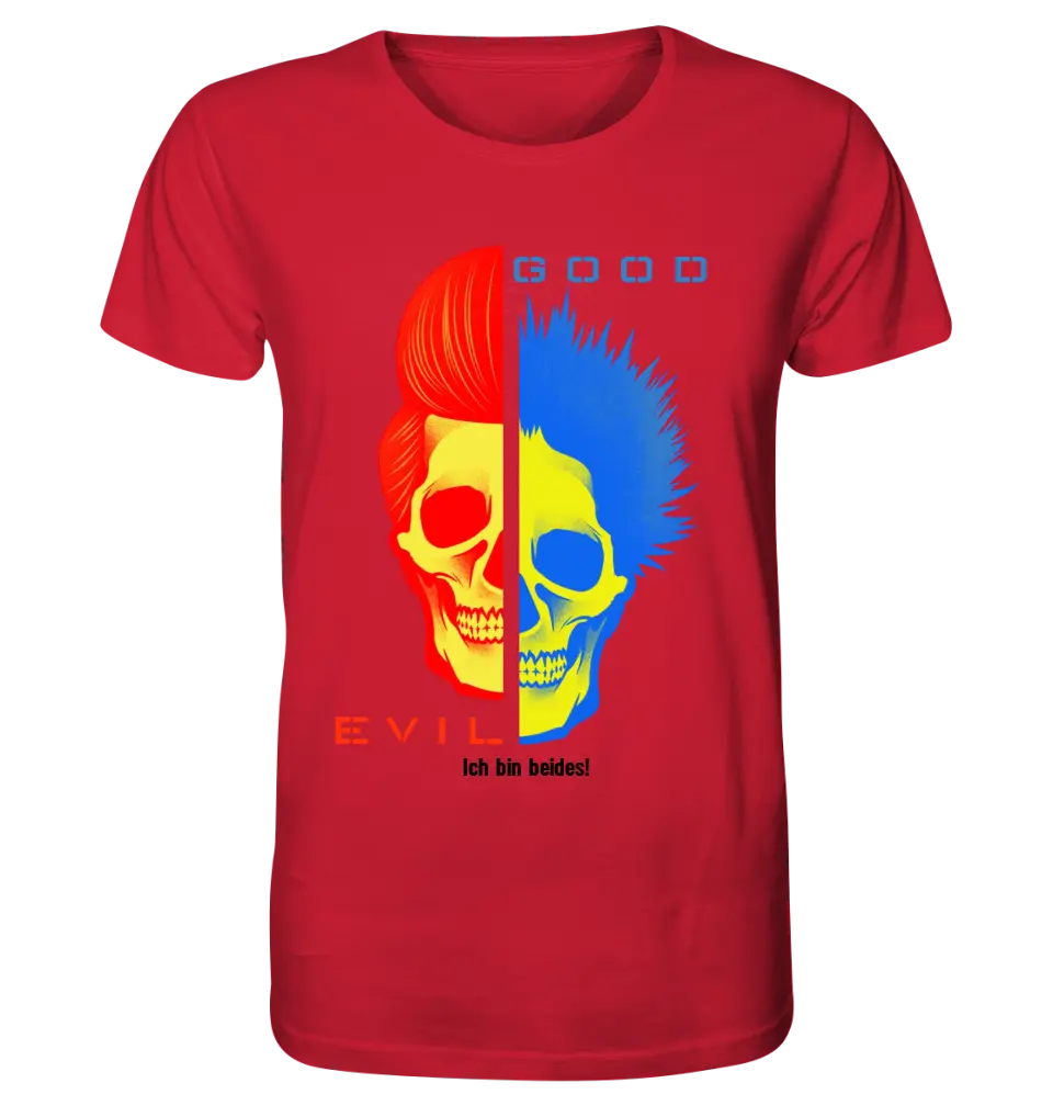 GOOD´N´EVIL - RED-BLUE • Unisex Premium T-Shirt XS-5XL aus Bio-Baumwolle für Damen & Herren • Exklusivdesign • personalisiert