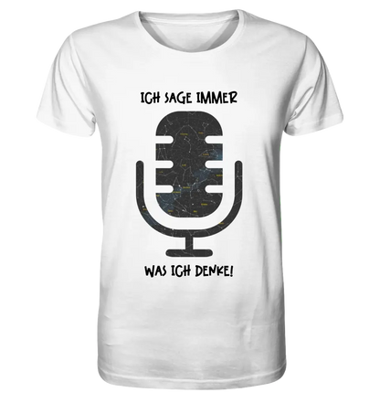 Echte Sternkarte als Mikrofon + Text • Unisex Premium T-Shirt XS-5XL aus Bio-Baumwolle für Damen & Herren • Exklusivdesign • personalisiert