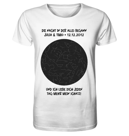 Real star map with location/time and your text • Unisex premium T-shirt XS-5XL made of organic cotton for women &amp; men • Exclusive design • personalized