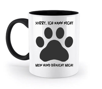 Echte Sternkarte als Hundepfote + Text • Hund • zweifarbige Tasse  • Exklusivdesign • personalisiert