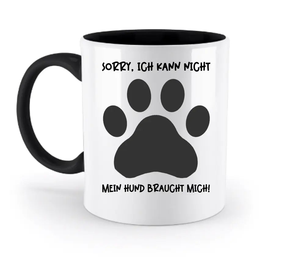 Real star map as dog paw + text • dog • two-tone mug • exclusive design • personalized