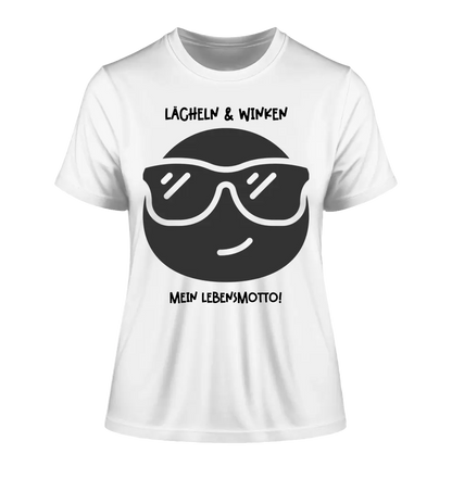 Echte Sternkarte als Emoticon mit Sonnenbrille + Text • Ladies Premium T-Shirt XS-2XL aus Bio-Baumwolle für Damen • Exklusivdesign • personalisiert