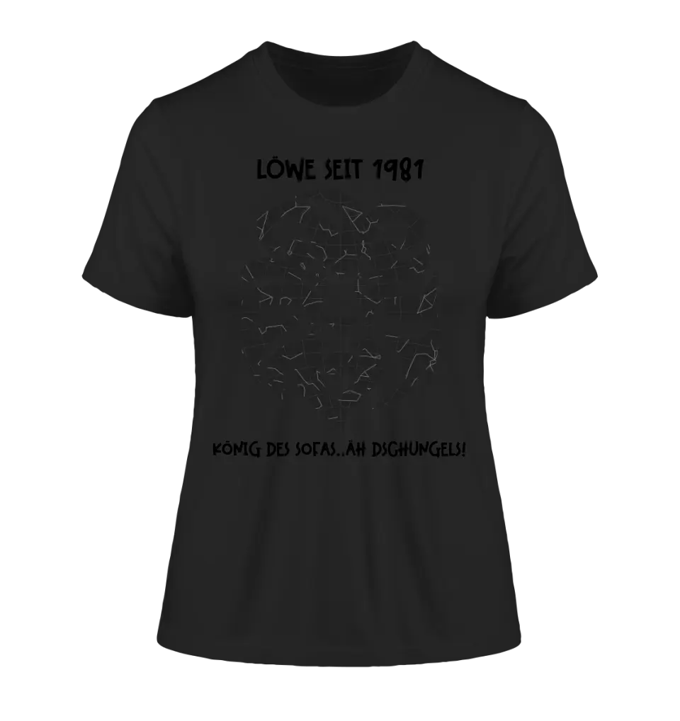 Echte Sternkarte als Löwe + Text • Ladies Premium T-Shirt XS-2XL aus Bio-Baumwolle für Damen • Exklusivdesign • personalisiert