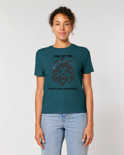 Real star map as a lion + text • Ladies Premium T-Shirt XS-2XL made of organic cotton for women • Exclusive design • personalized