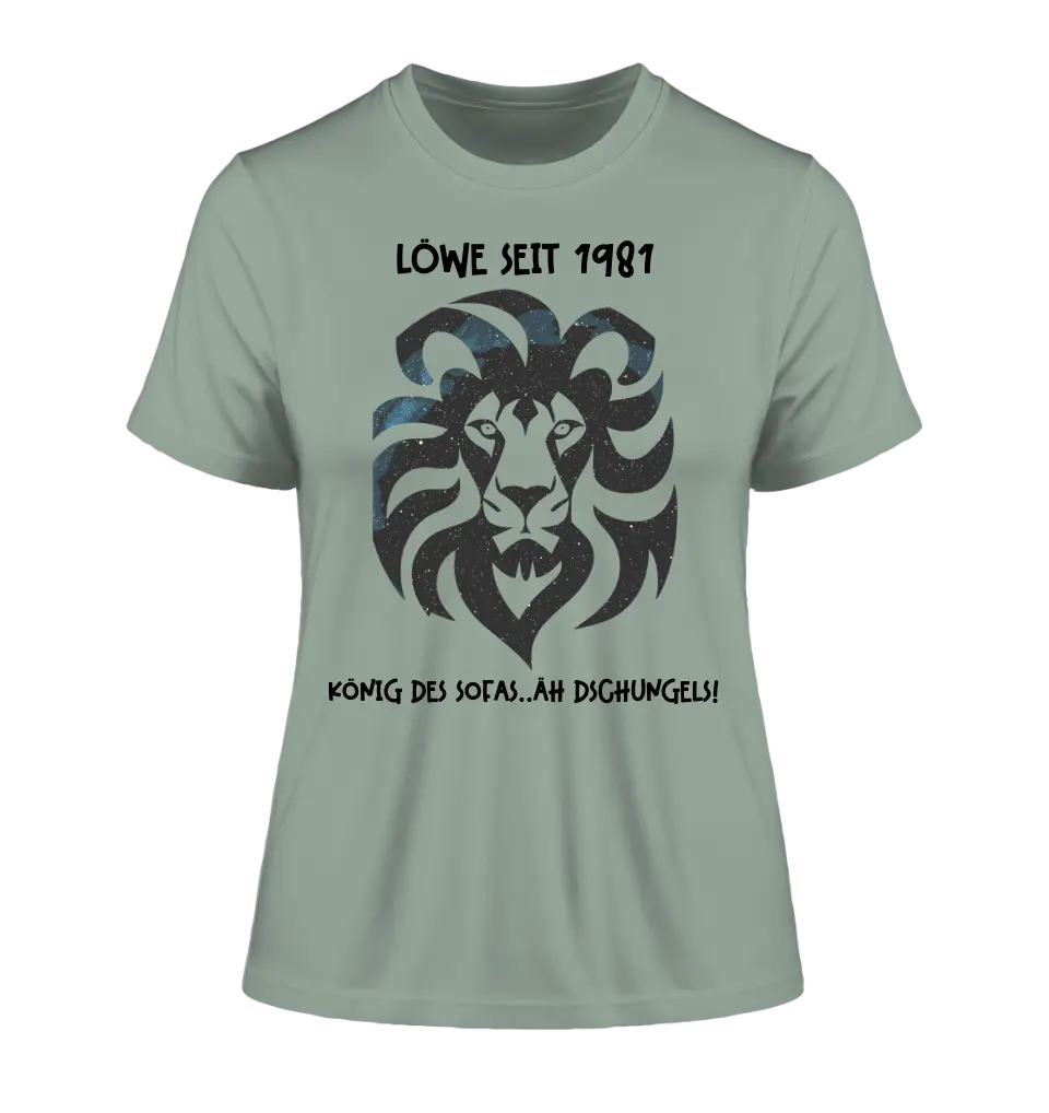 Real star map as a lion + text • Ladies Premium T-Shirt XS-2XL made of organic cotton for women • Exclusive design • personalized