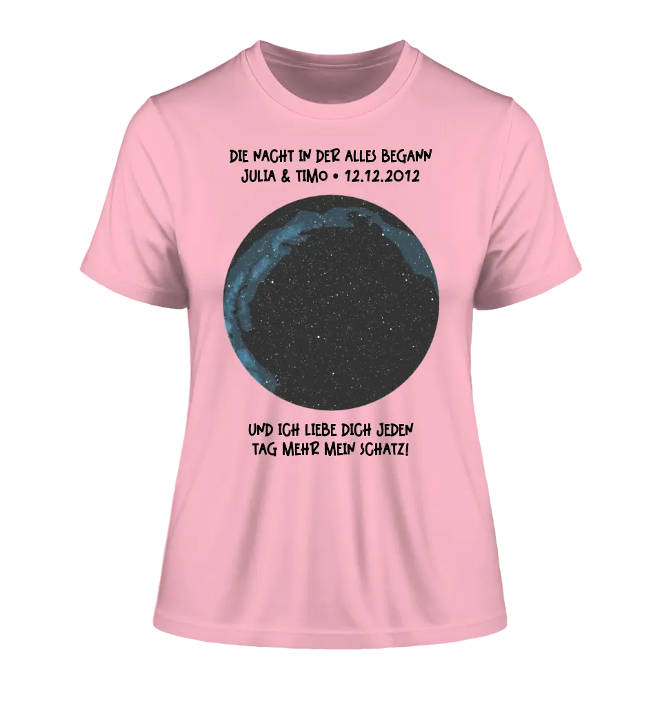 Real star map with location/time and your text • Ladies Premium T-Shirt XS-2XL made of organic cotton for women • Exclusive design • personalized