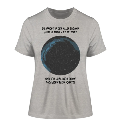 Real star map with location/time and your text • Ladies Premium T-Shirt XS-2XL made of organic cotton for women • Exclusive design • personalized