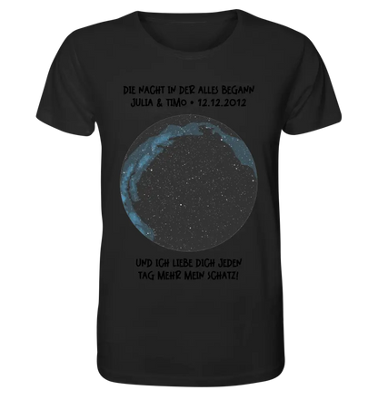 Real star map with location/time and your text • Unisex premium T-shirt XS-5XL made of organic cotton for women &amp; men • Exclusive design • personalized