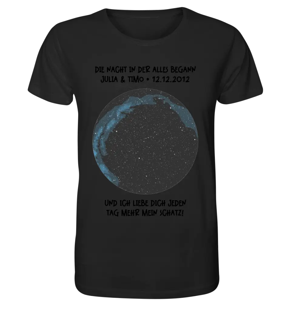 Real star map with location/time and your text • Unisex premium T-shirt XS-5XL made of organic cotton for women &amp; men • Exclusive design • personalized